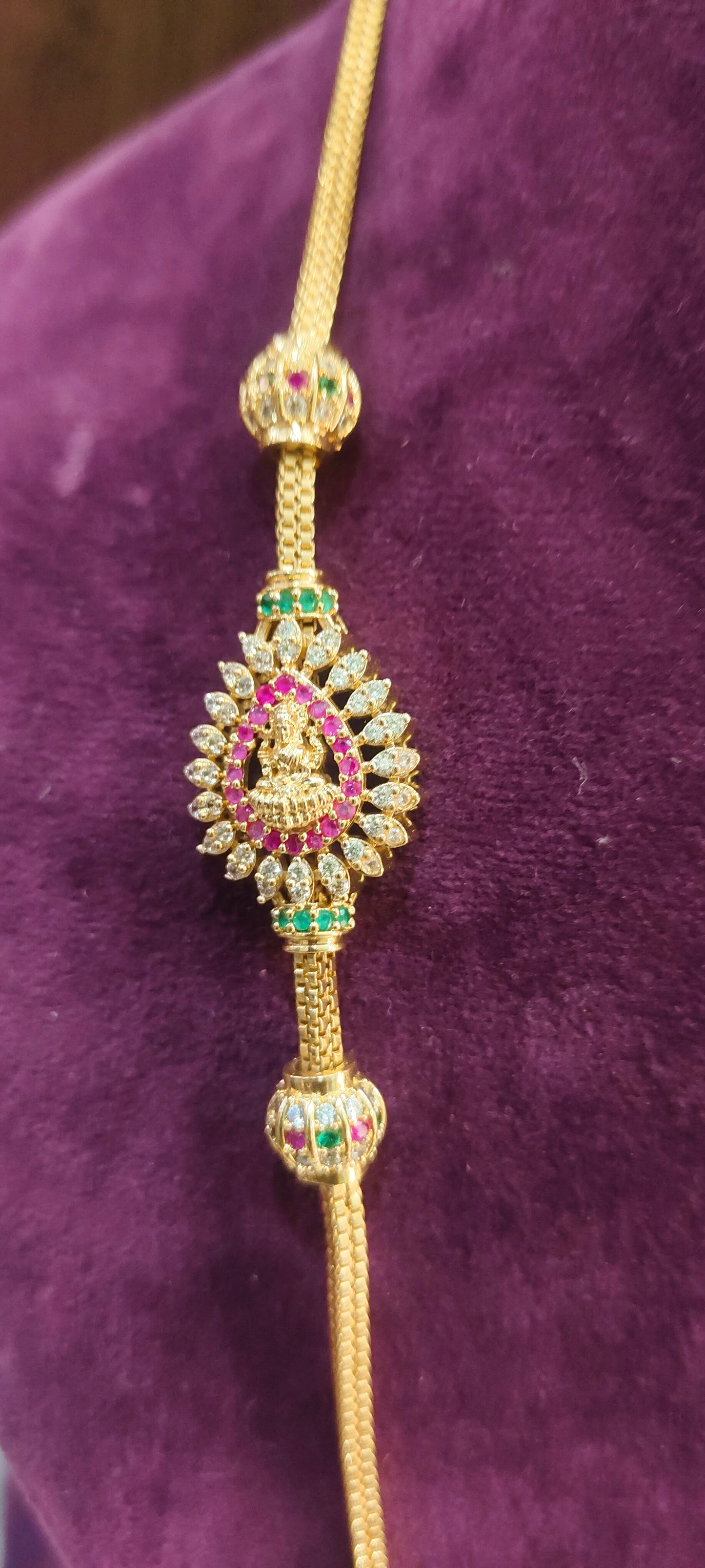Premium micro gold plated 24" length Lakshmi Devi thali chain