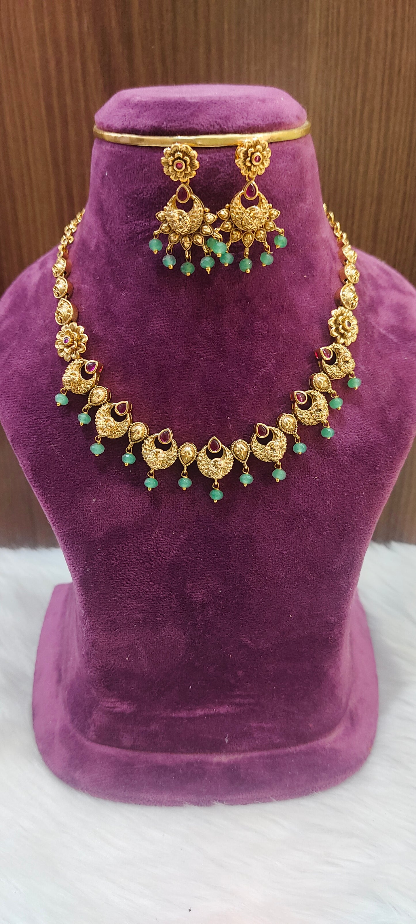 Premium antique nakshi necklace set