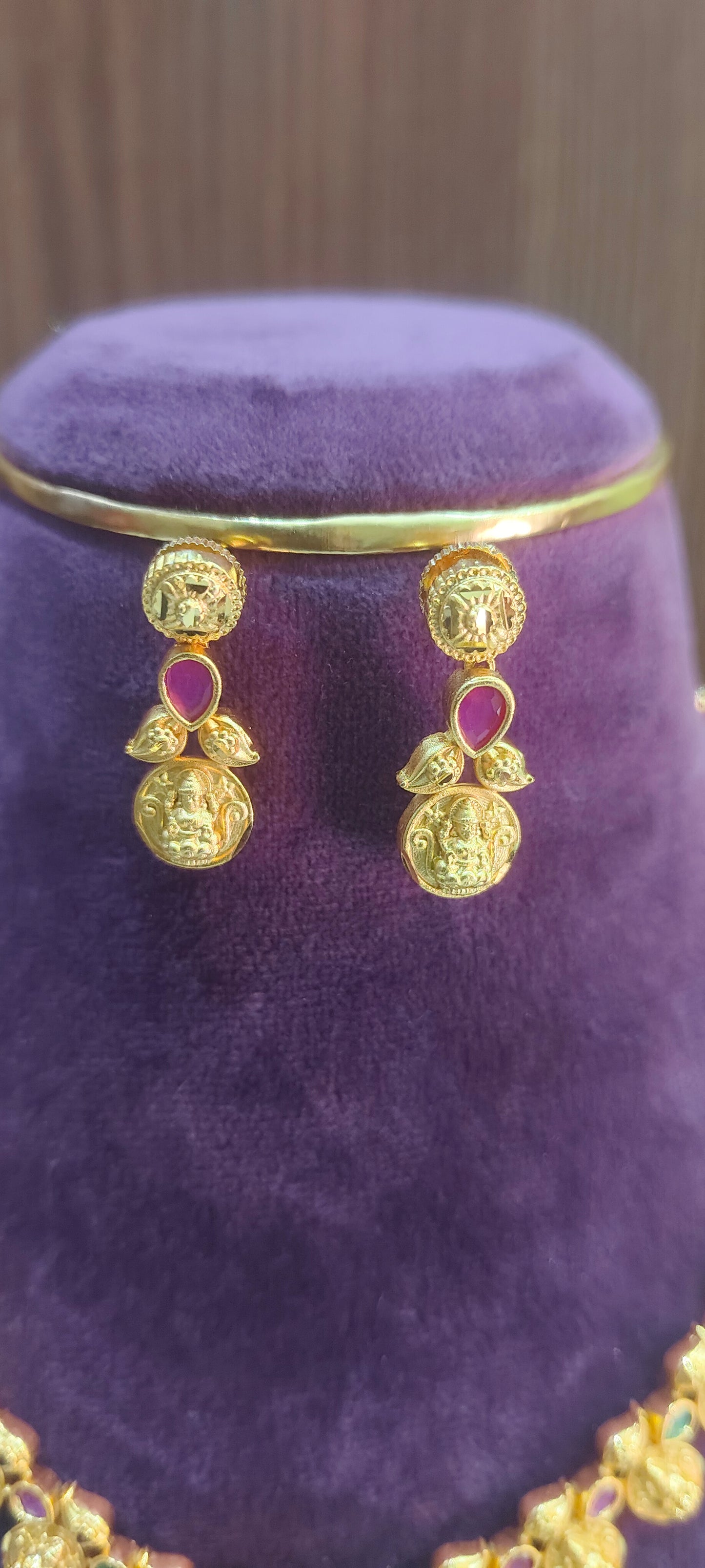 100% gold look kasu necklace set
