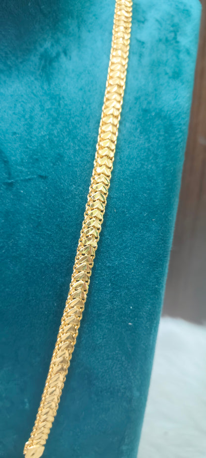 Pure panchaloham gold look 26" length pendant chain(only pendant panchaloham)