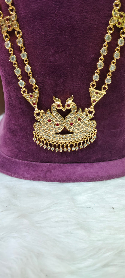 Pure panchaloham grand look double swam pendant long haram