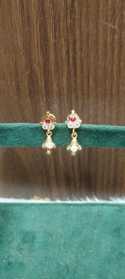 Pure panchaloham gold look kids jumkas