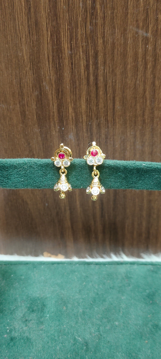 Pure panchaloham gold look kids jumkas