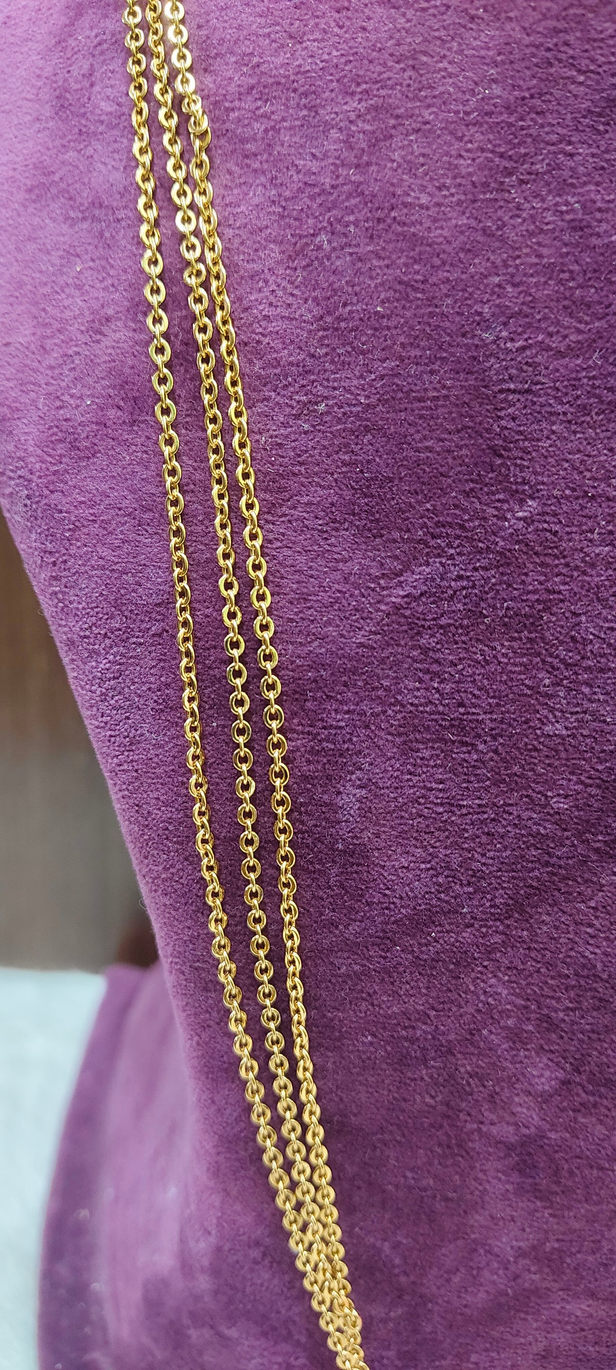 Premium simple necklace set and 30"length 3 line chandraharam combo