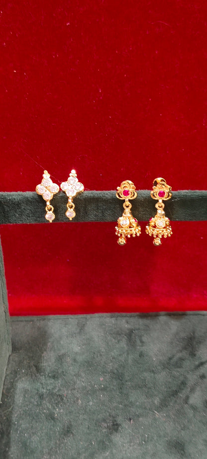 Pure panchaloham 2 set earrings kids combo