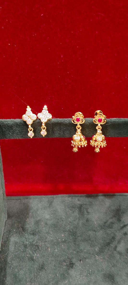 Pure panchaloham 2 set earrings kids combo