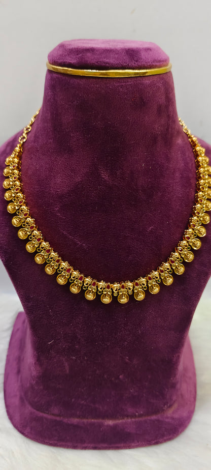 Premium antique nakshi kasu necklace