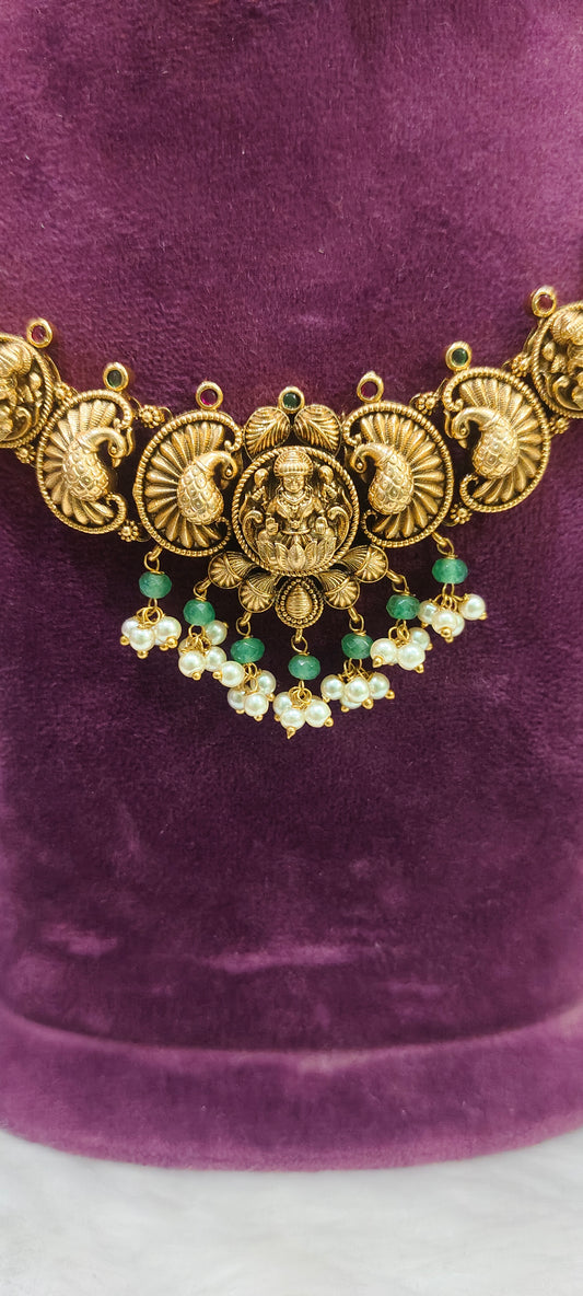 Premium antique nakshi necklace set