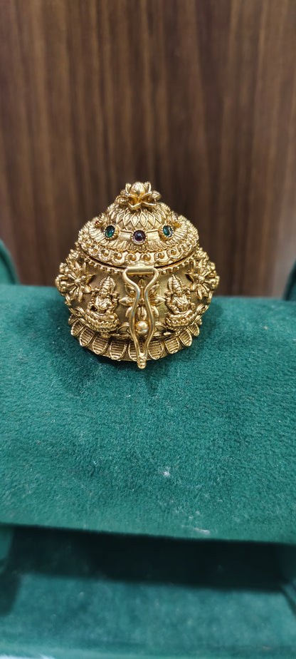 Premium nakshi gold look kumkum box
