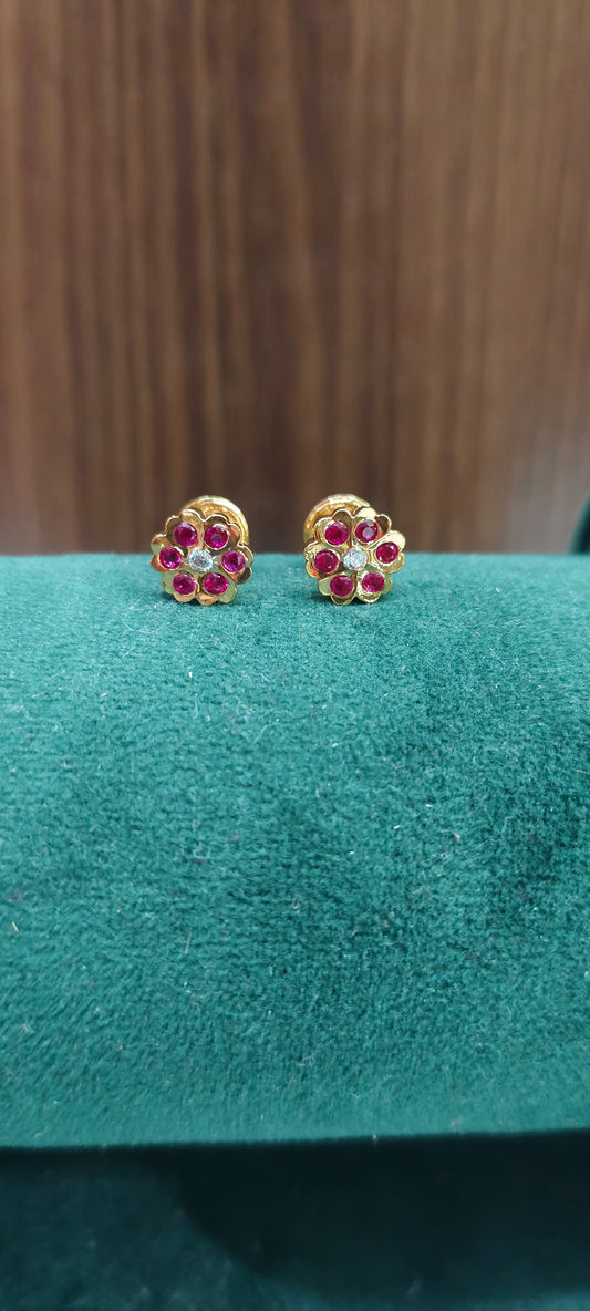 Pure panchaloham small ruby studs
