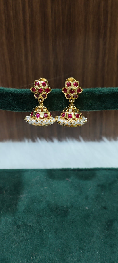 Pure panchaloham cute pearl jumkas