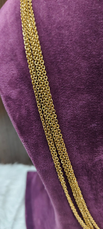 Premium nakshi 5 Line chandraharm and  Lakshmi pendant chain with 32" length