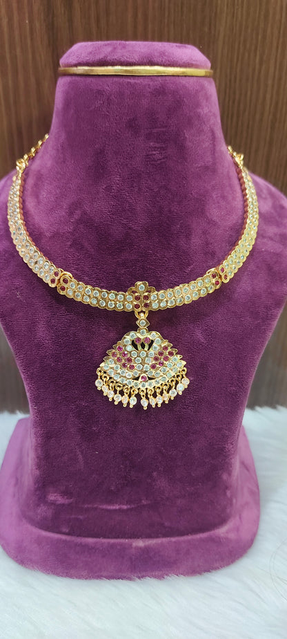 Pure panchaloham vintage look kante necklace