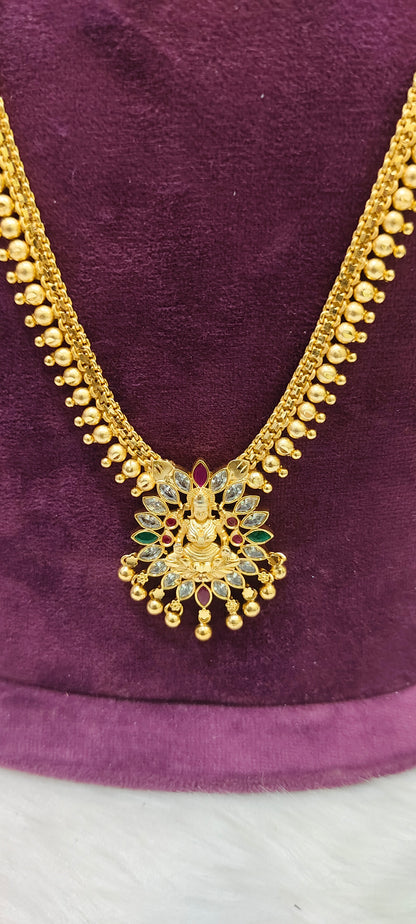 100% gold look simple long haram with earrings