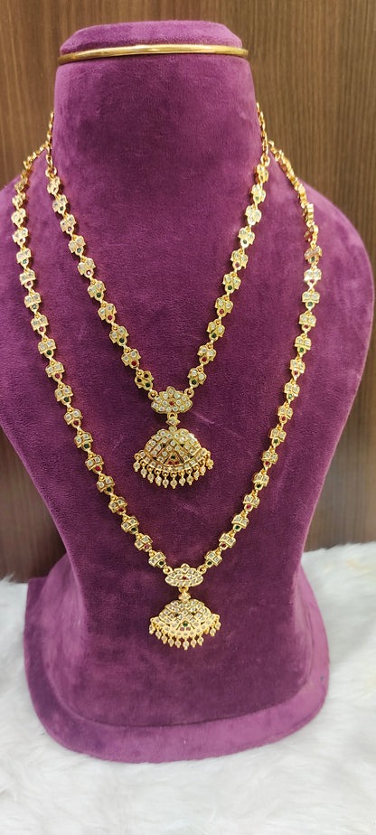 Panchaloham necklace and long haram set