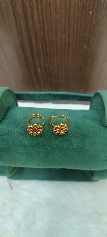 Premium nakshi adjustable toe rings
