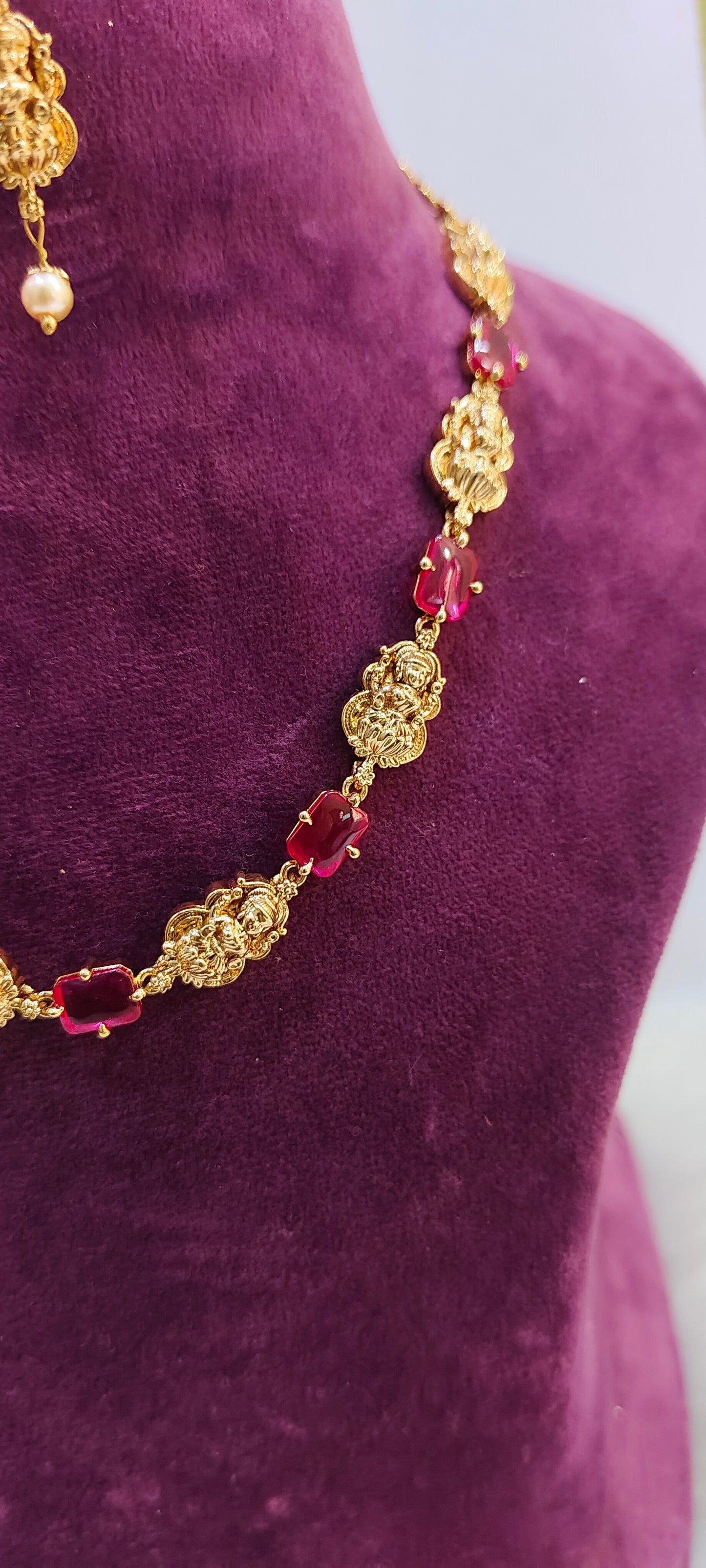 Premium nakshi Lakshmi Devi necklace set