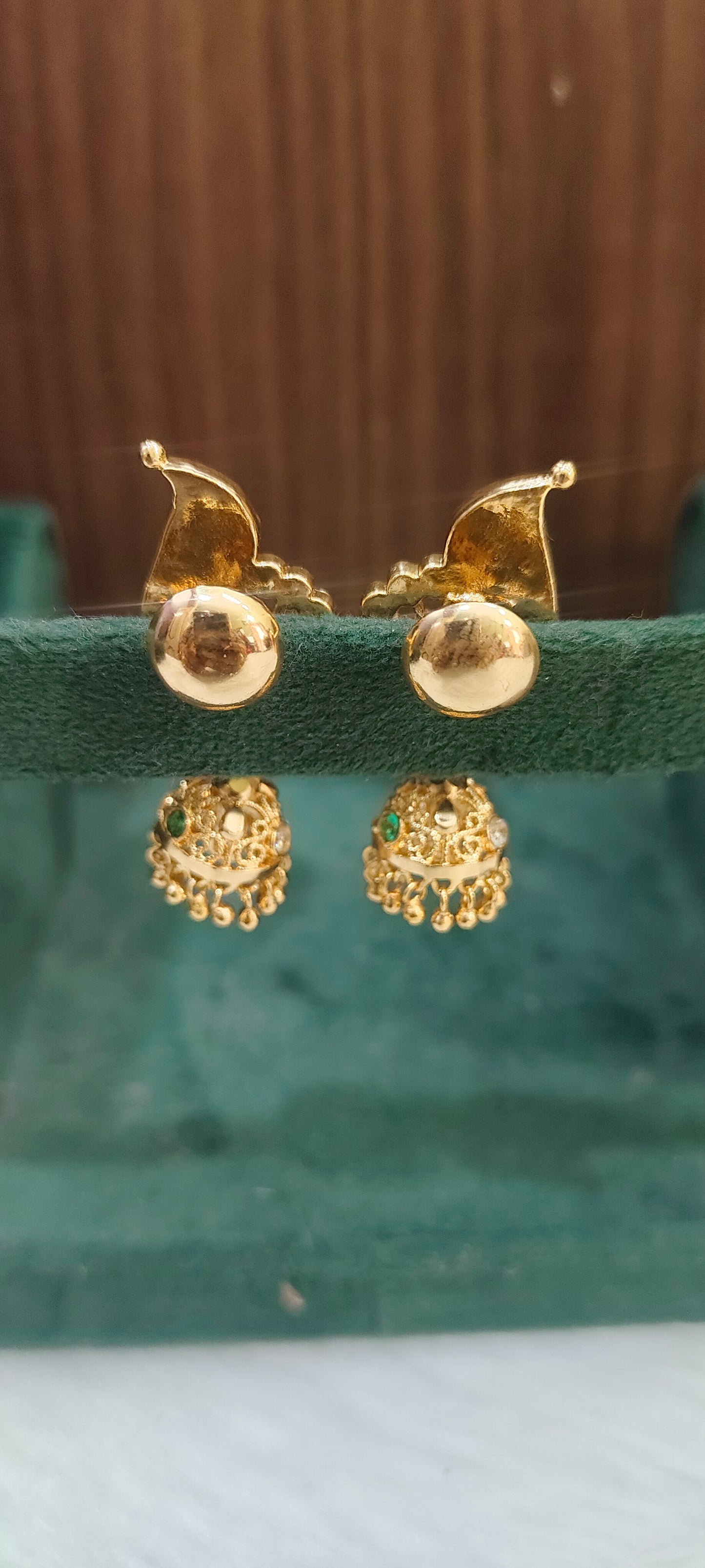 Pure panchaloham unique style peacock jumkas