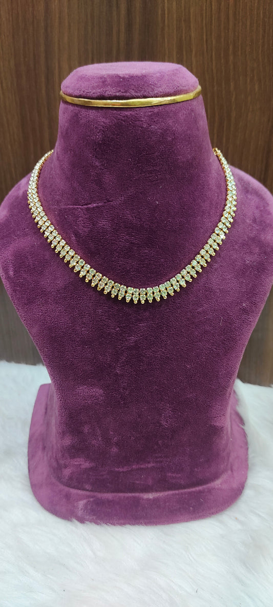 Premium micro gold plated dimond look necklace