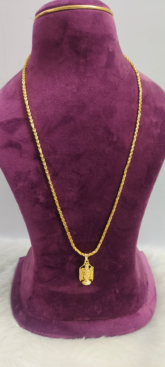 Stunning gold look 24" length balaji pendant chain