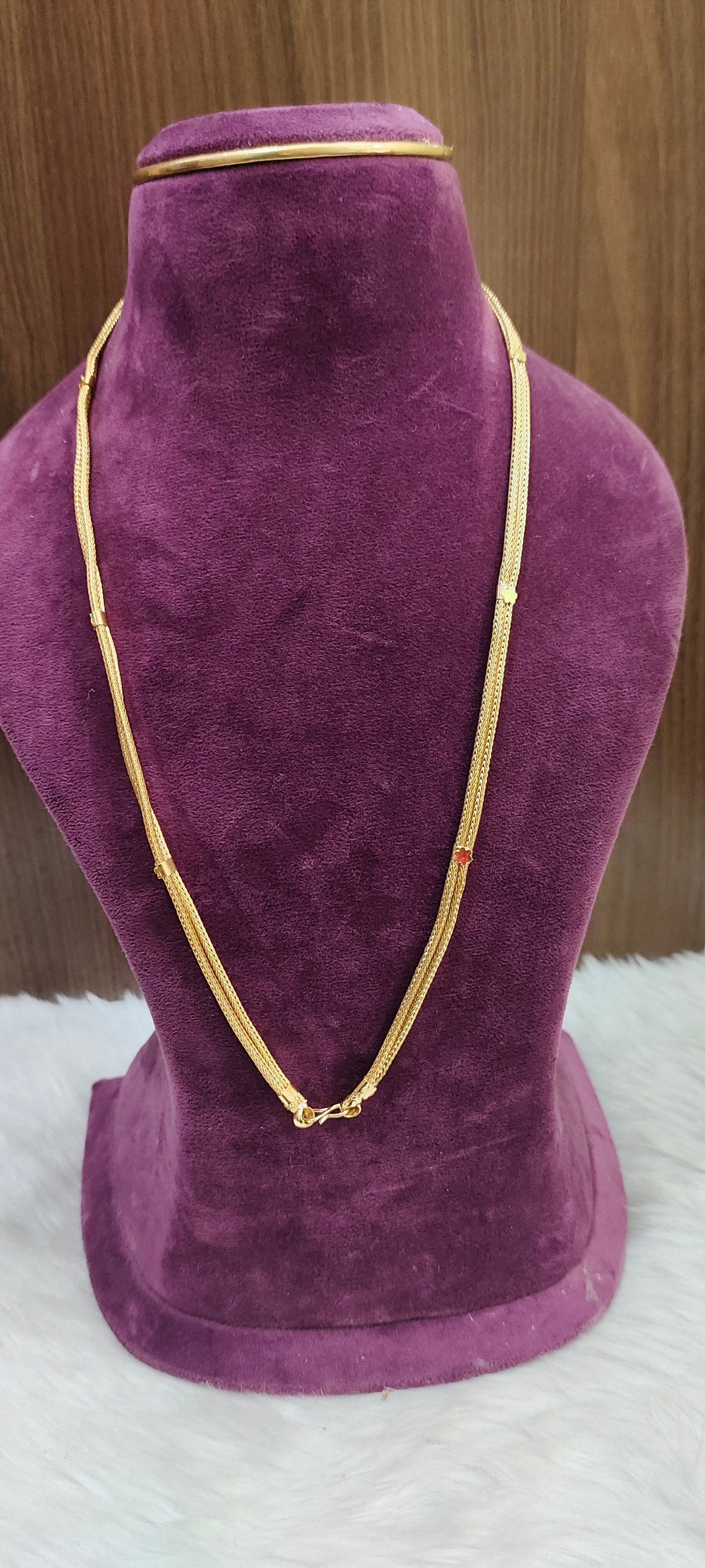 Premium micro gold plated daily wear 24" length 2 line nanthadu
