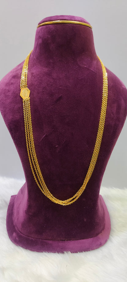 Stunning old gold look 4 line chandra haram