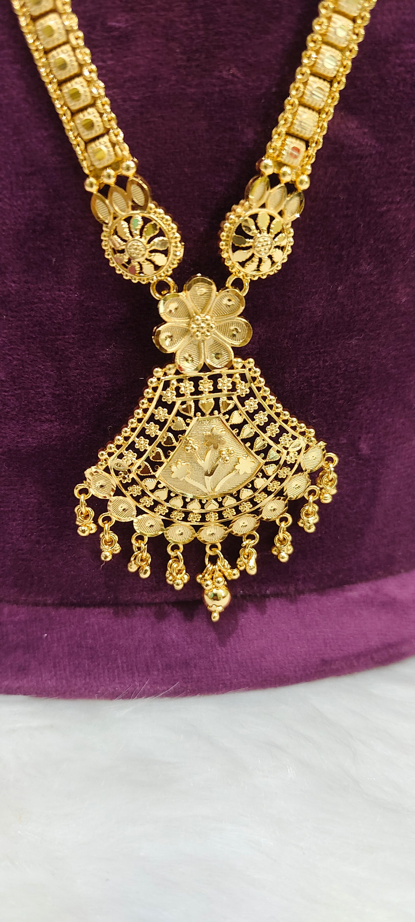 100% gold look long haram with earrings