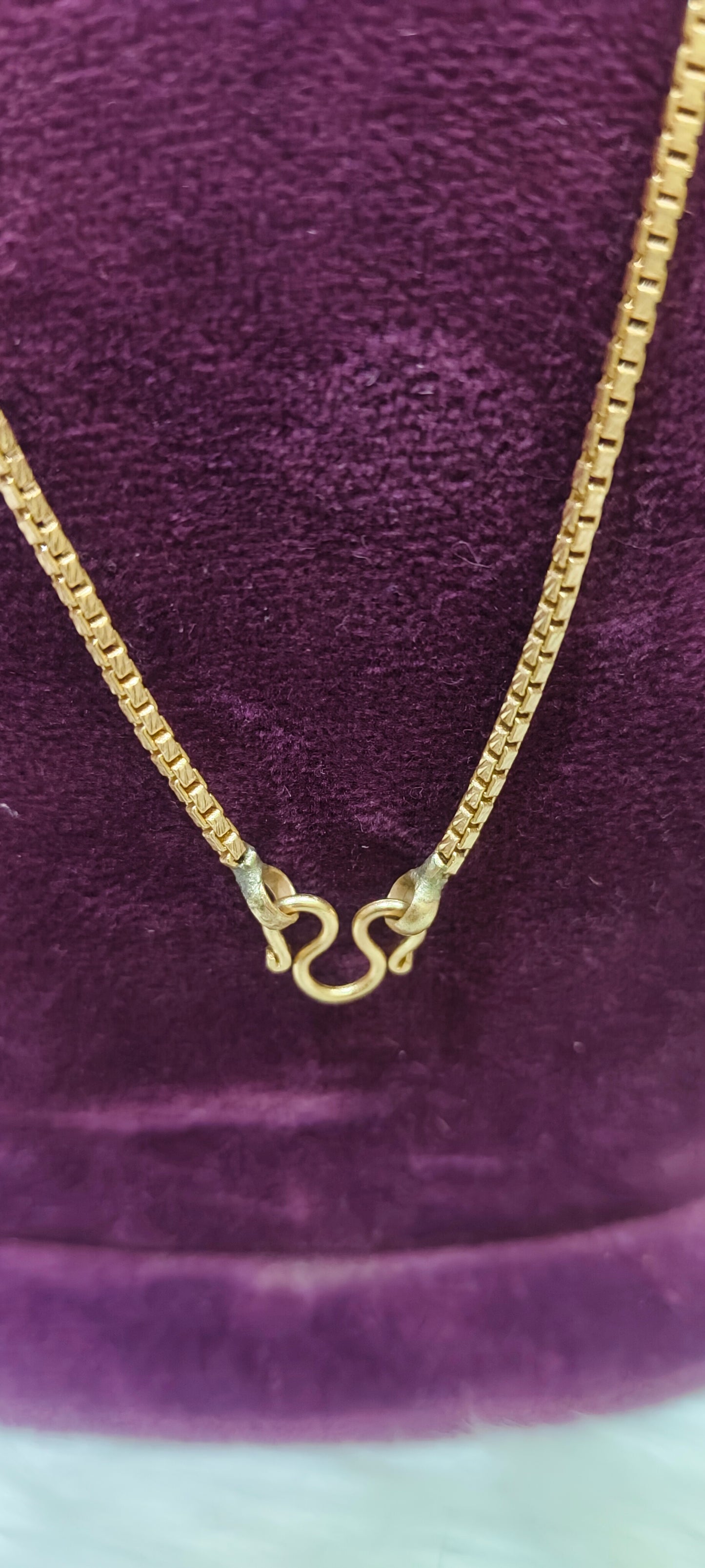 Pure panchaloham unpolished simple gold model chain 18" length