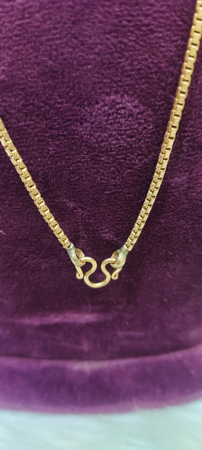 Pure panchaloham unpolished simple gold model chain 18" length