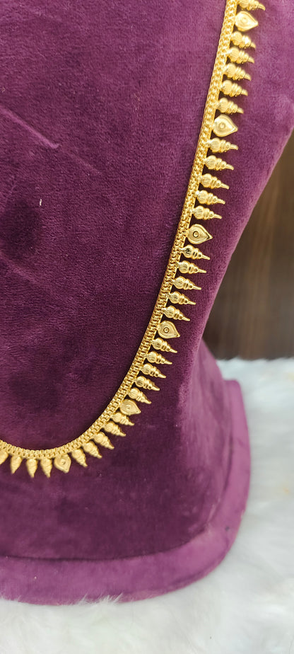 100%gold look necklace and long haram set