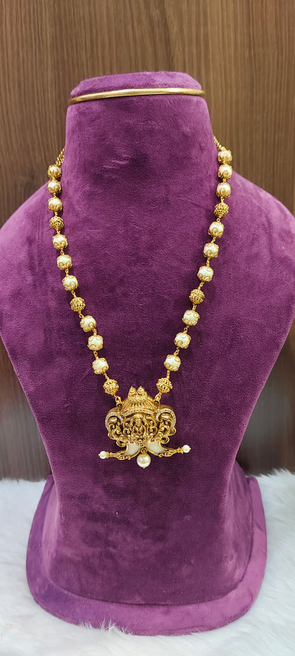 Premium nakshi men 22" length puligoru chain and ladies kasu necklace set combo
