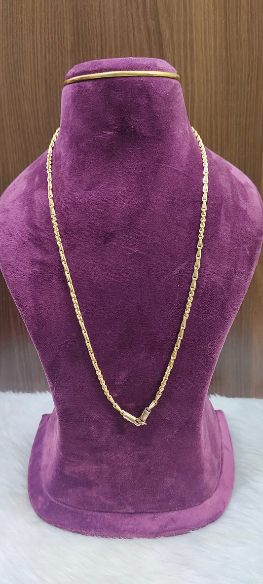 Pure panchaloham unpolished 24" length 5 plus 5 chain(broad)