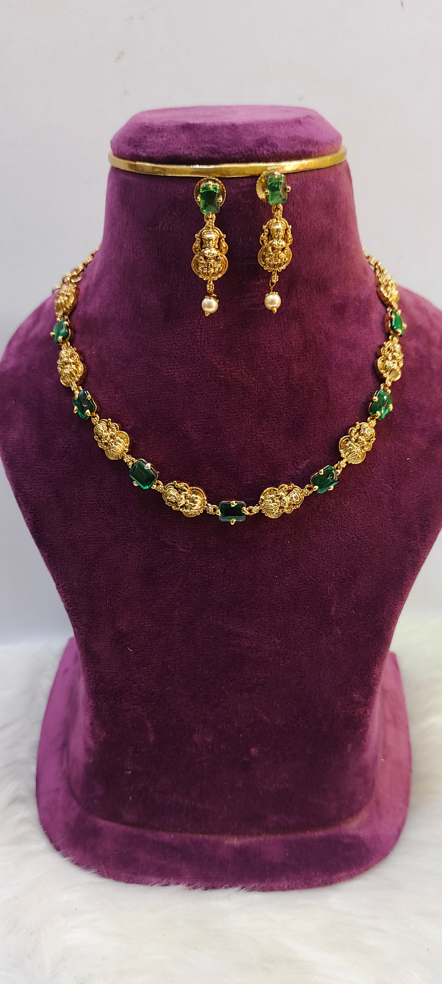 Premium nakshi Lakshmi Devi necklace set