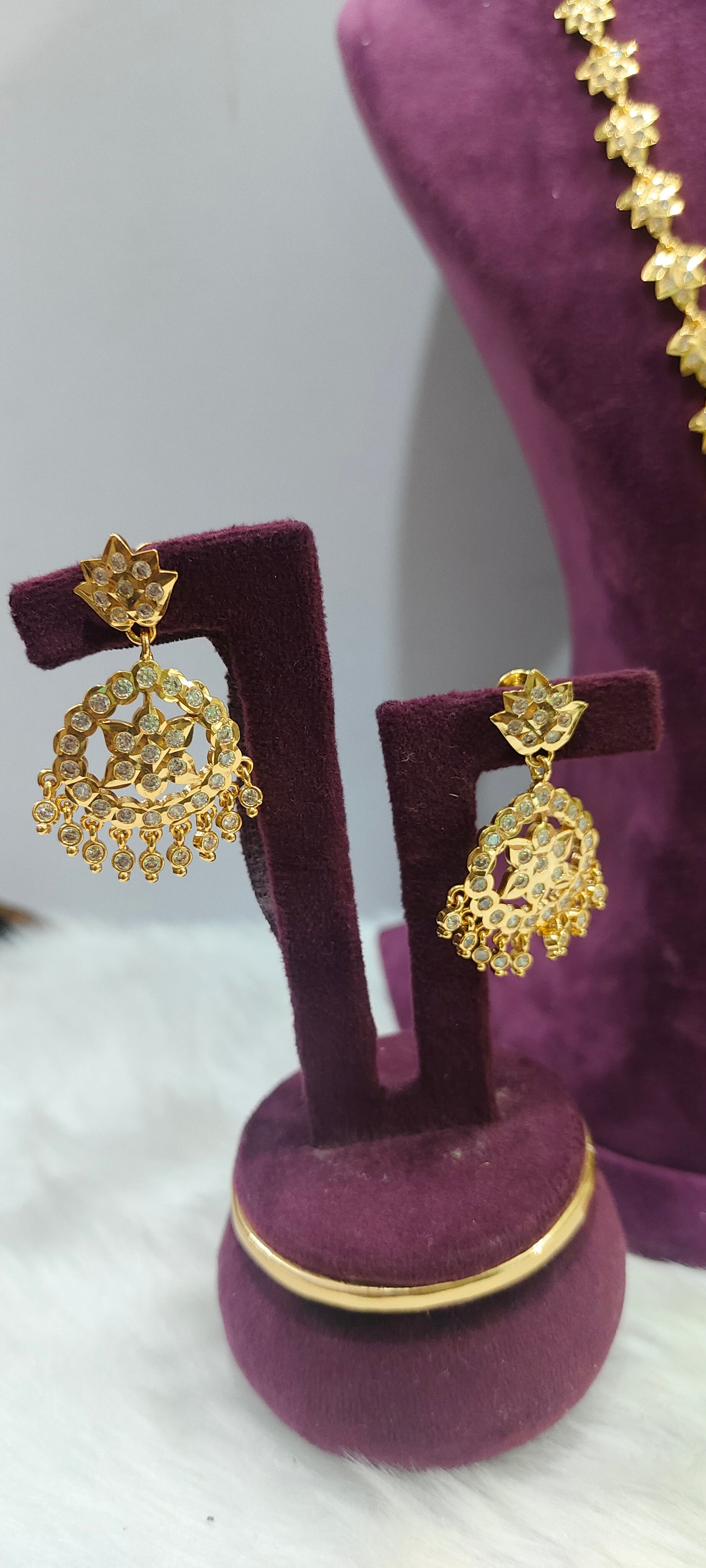 Pure panchaloham necklace and long haram combo set