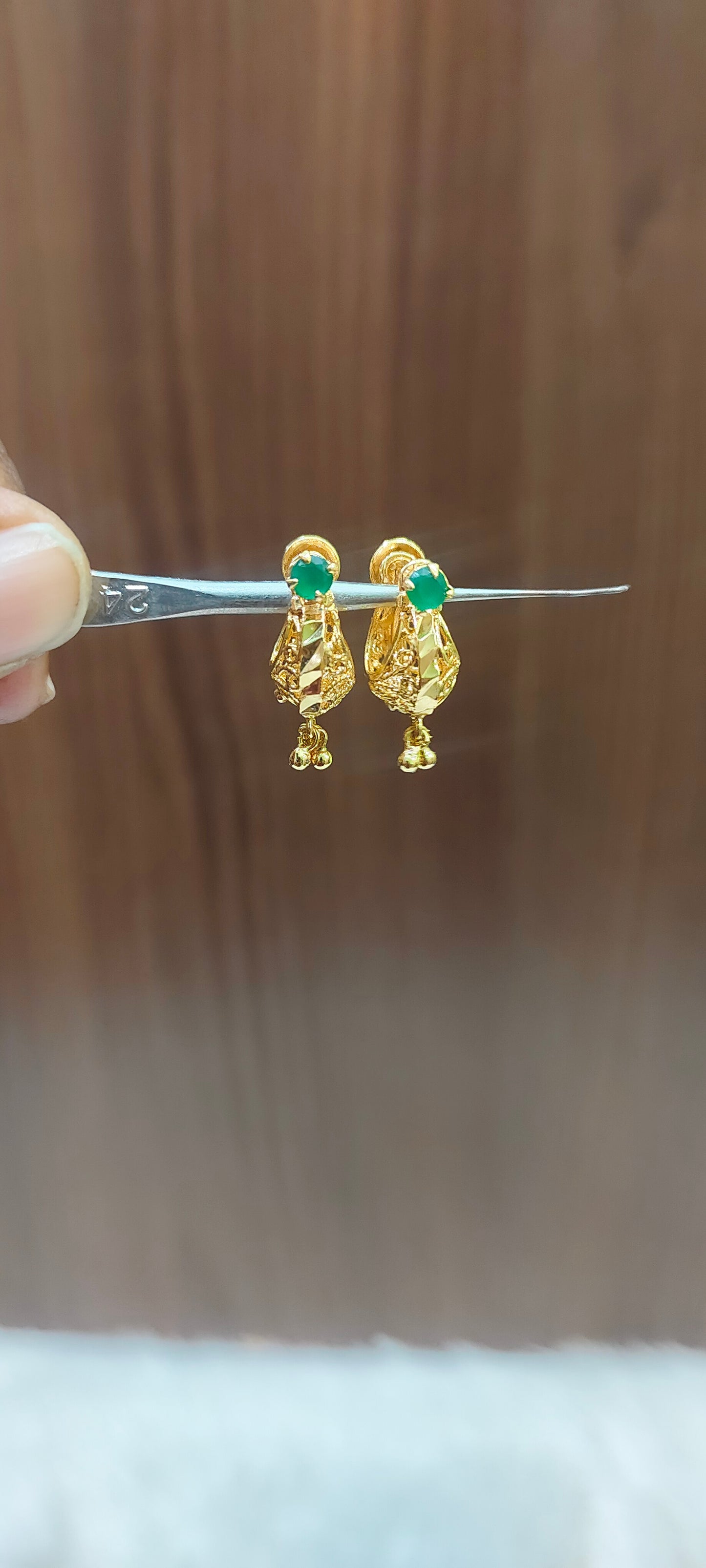 Pure panchaloham gold look makarakundanalu