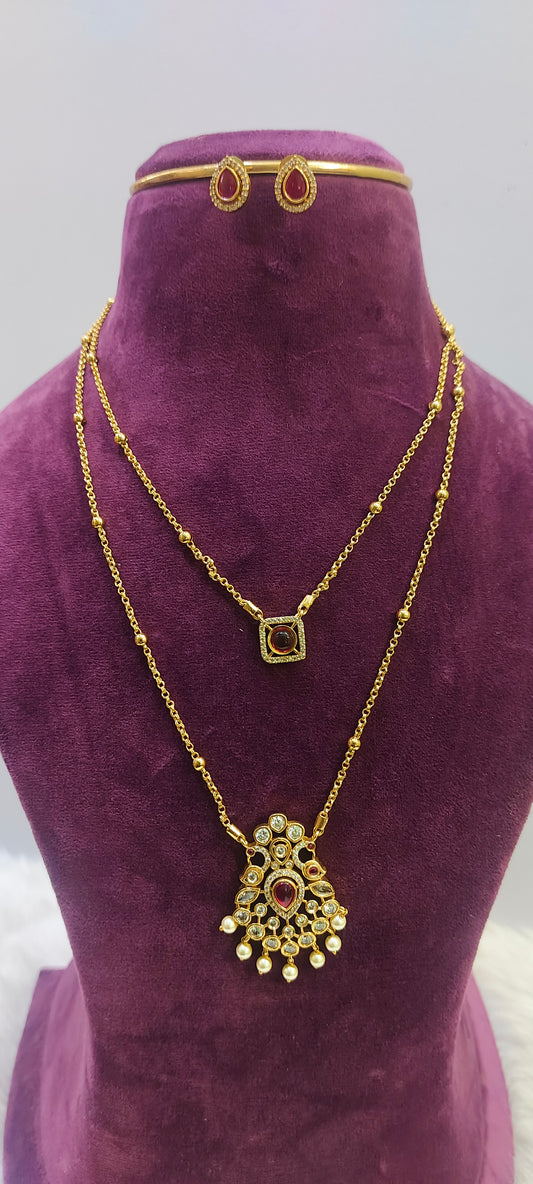 Classy pendant chain of 2 steps 22" length