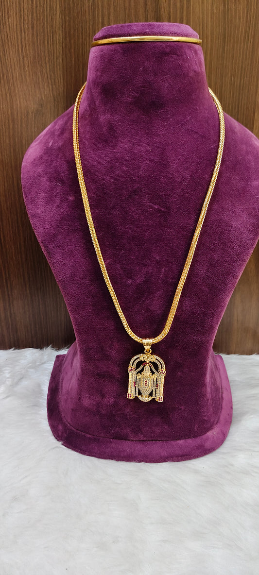 Premium micro gold plated 24" balaji pendent chain