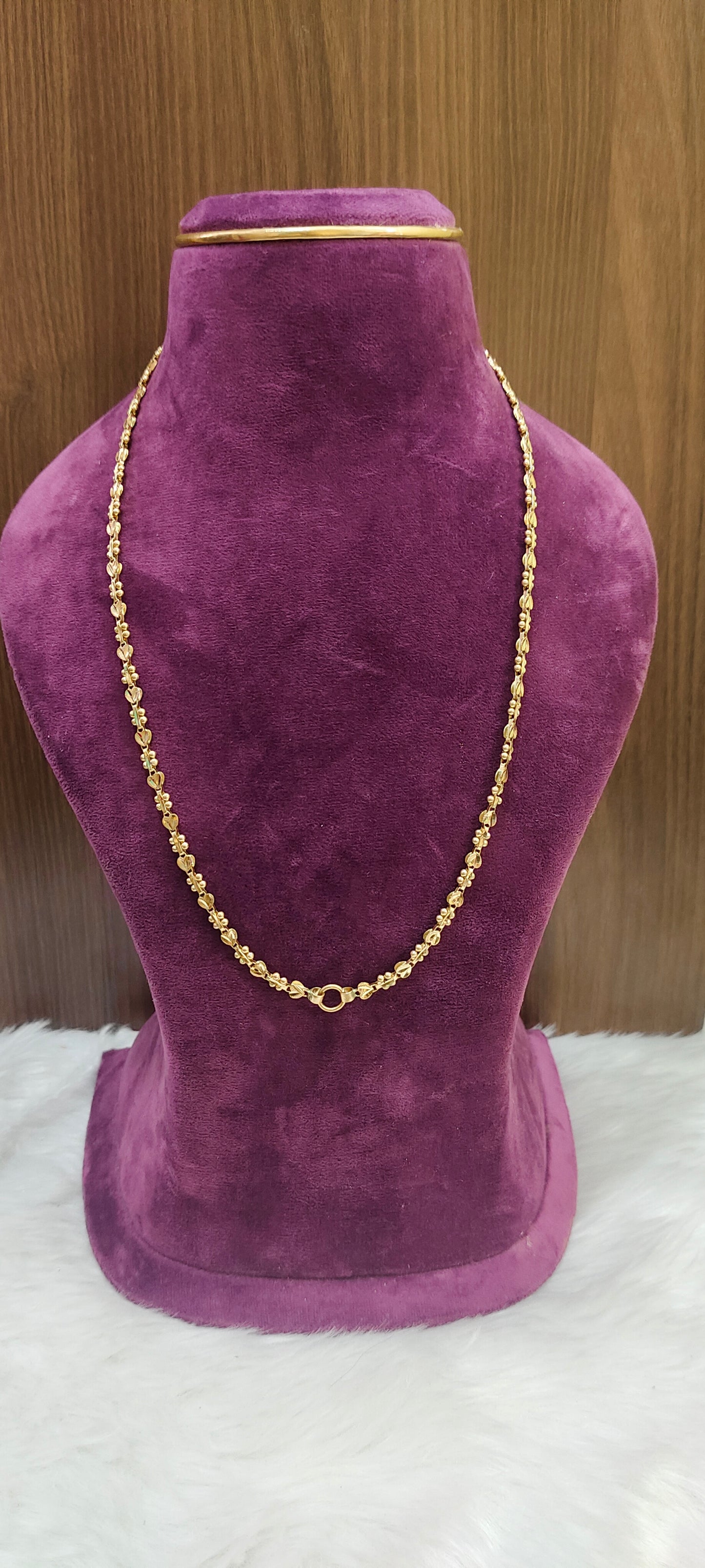 Pure panchaloham unpolished 24 " length semi heart chain