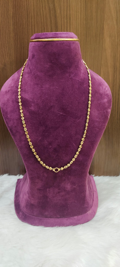 Pure panchaloham unpolished 24 " length semi heart chain
