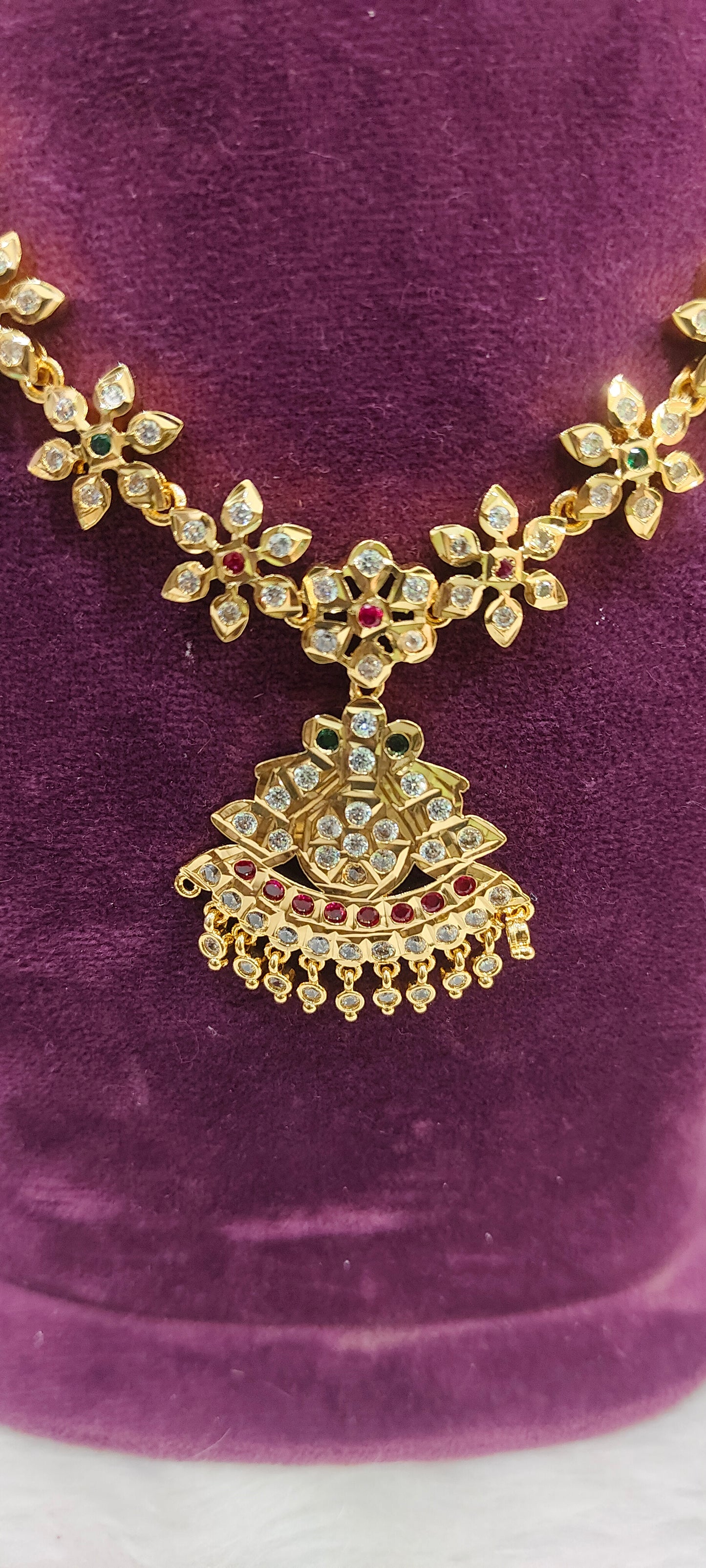 Pure panchaloham necklace set with earrings