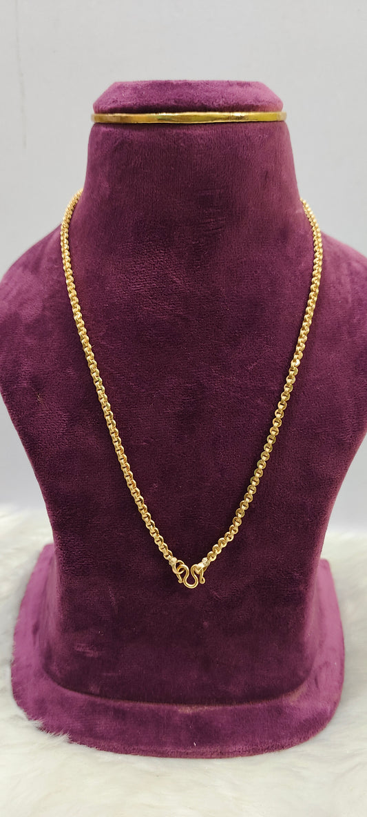Pure panchaloham unpolished 18 " length malbar chain