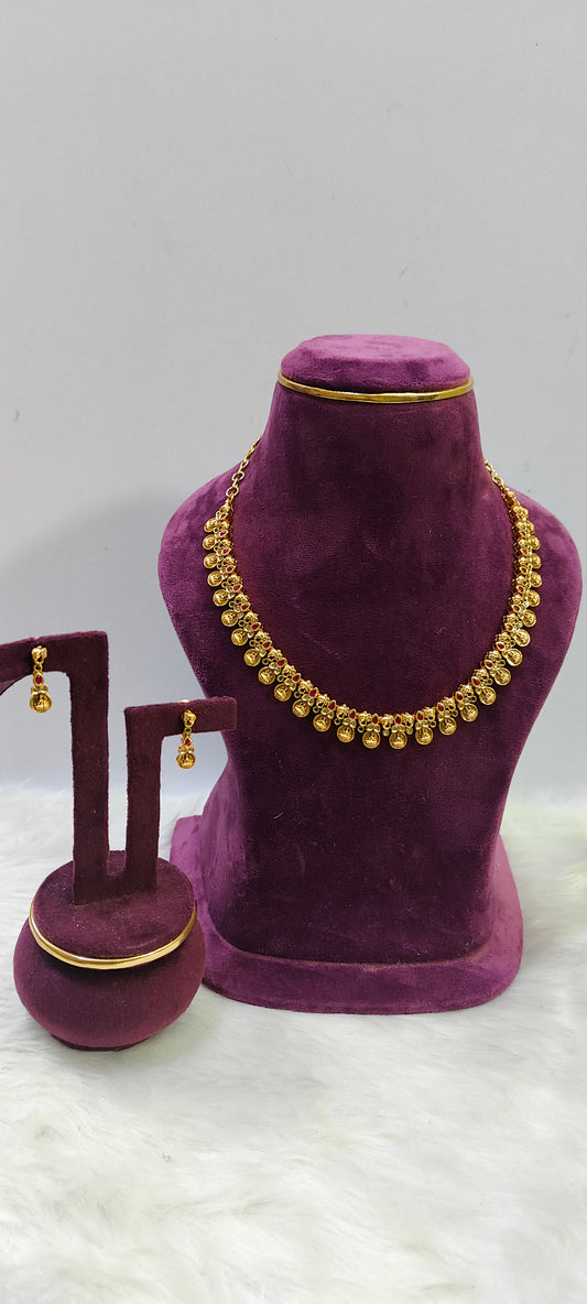 Premium antique nakshi kasu necklace