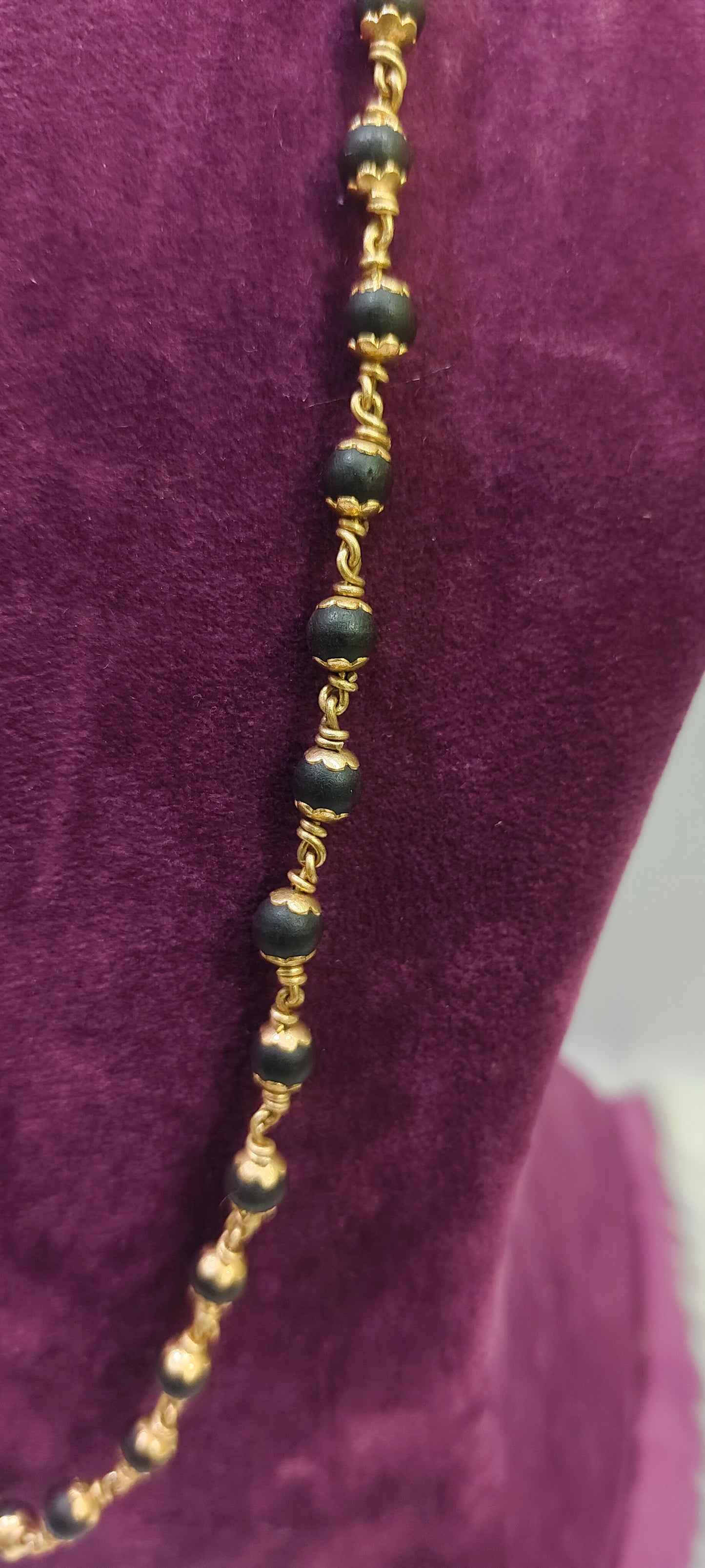 Original Karungali mala with panchaloham caping with certificate
