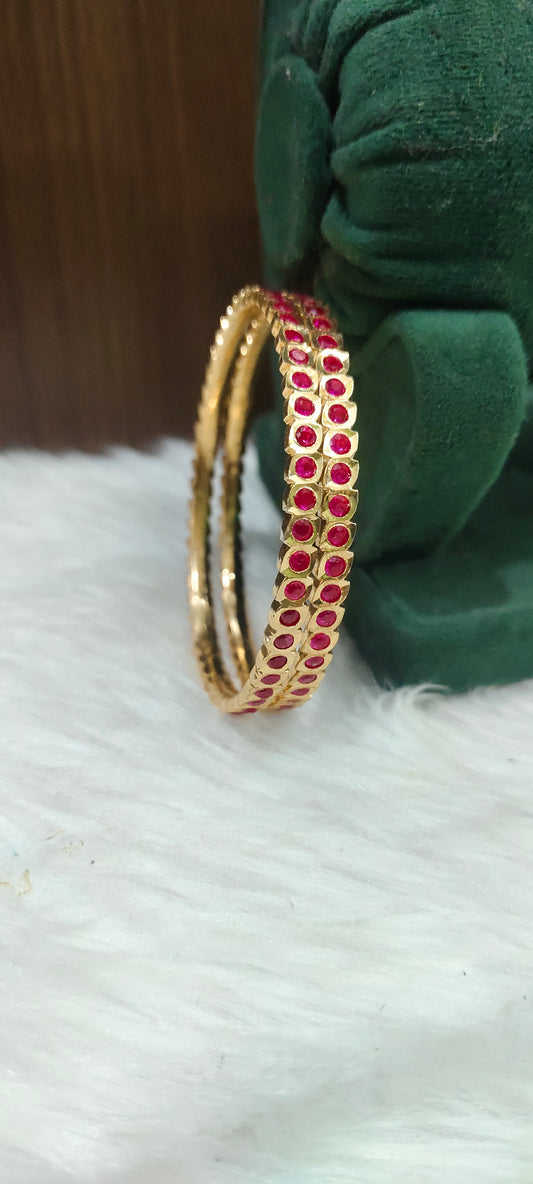 Pure panchaloham ruby bangles
