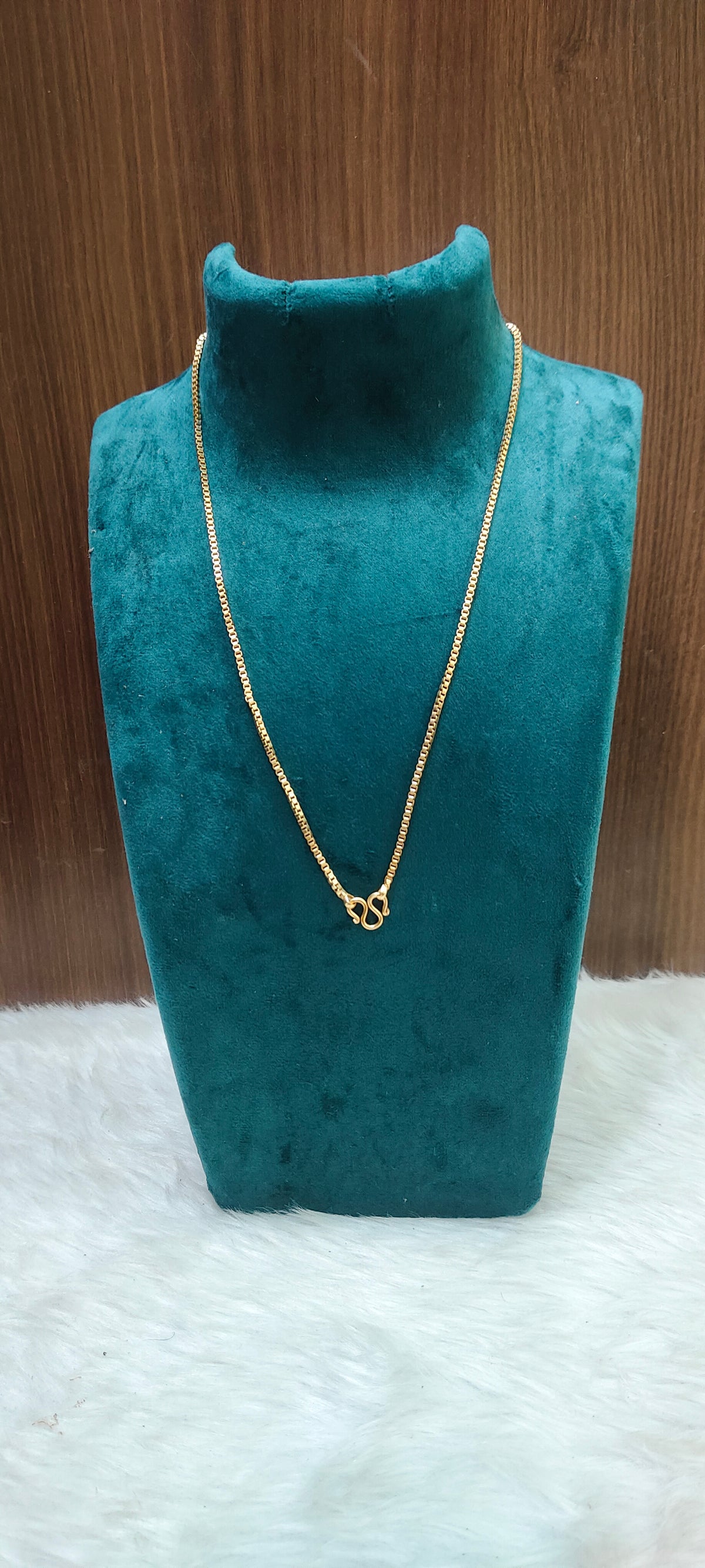 Pure panchaloham unpolished 18" length simple gold model chain