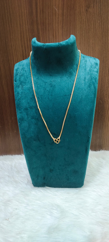 Pure panchaloham unpolished 18" length simple gold model chain