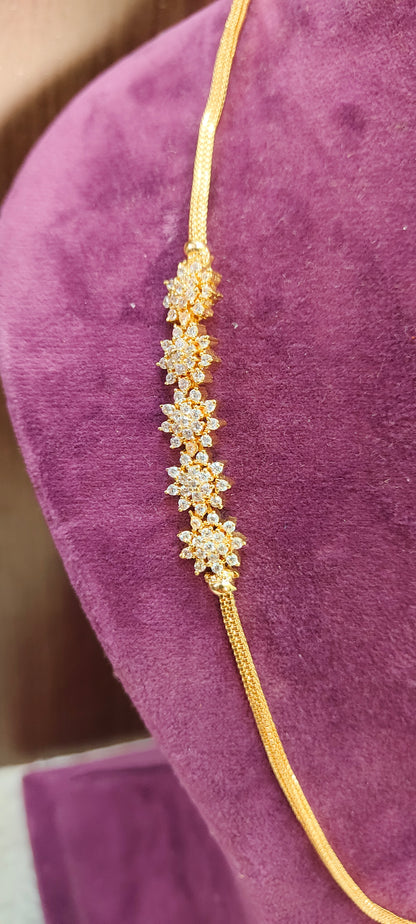 Premium micro gold plated daily wear 24" length daimond model thali chain