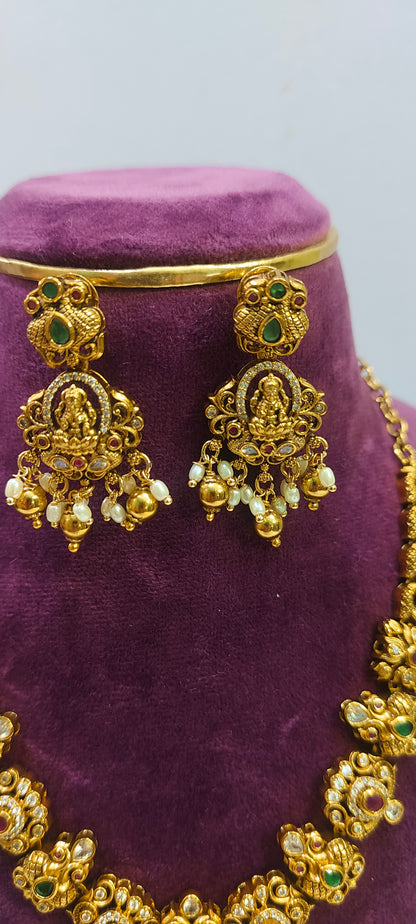 Premium antique nakshi necklace set