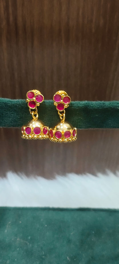 Pure panchaloham gold look kids earrings