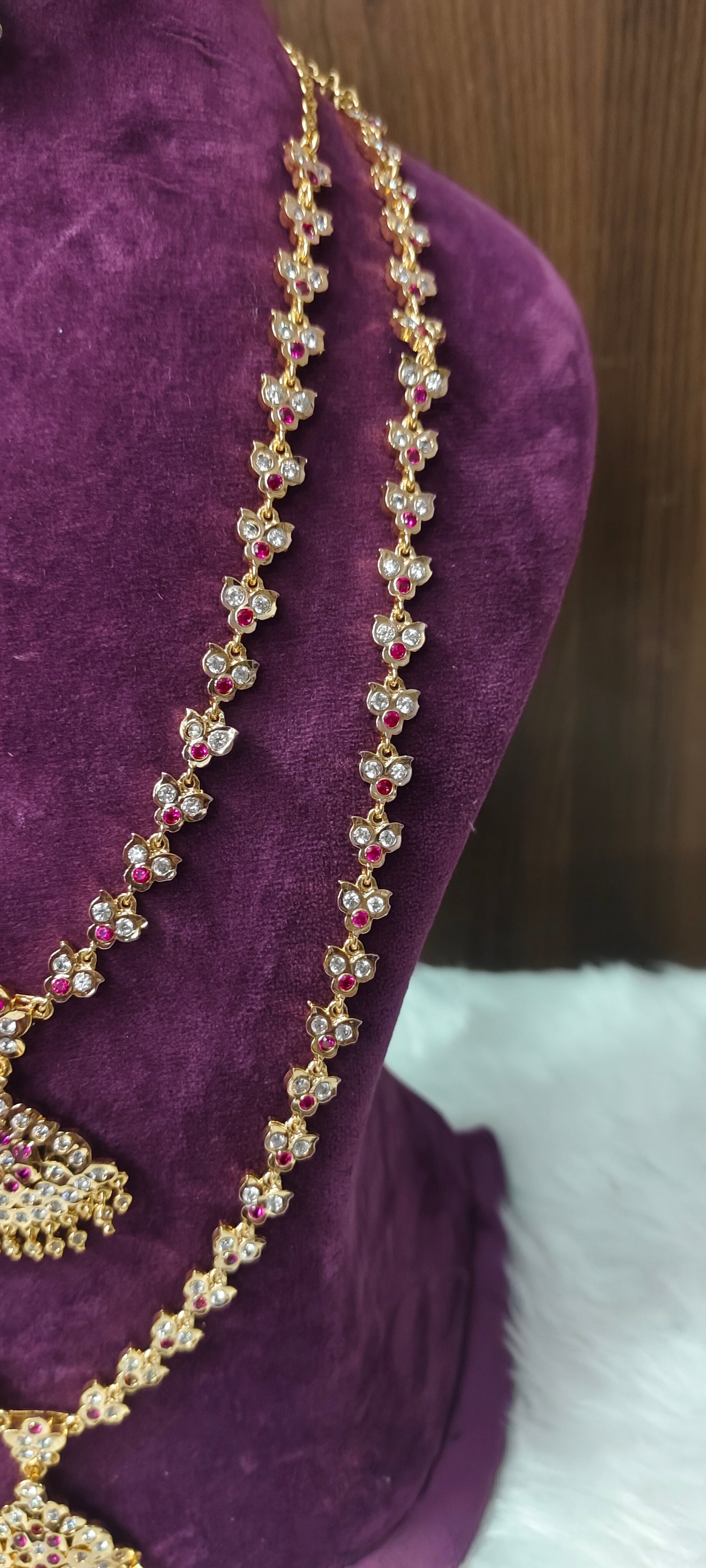 Pure panchaloham bridel set ( long haram, necklace, earrings,maati, mangtika)